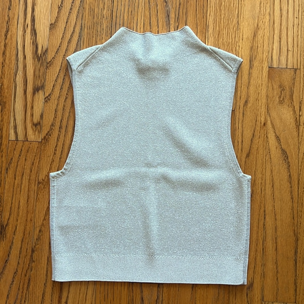 COS Metallic Silver Knit Crop Top - Picture 6 of 6